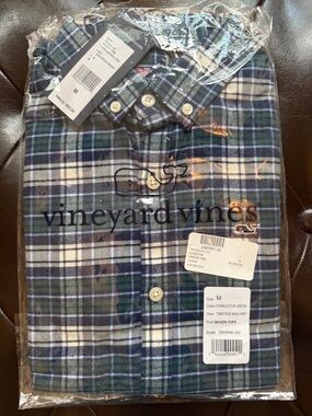 Vineyard Vines Charleston Green Plaid Button-Down Shirt
